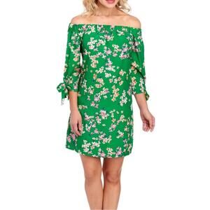 NWT VINCE CAMUTO Green Floral Off-the-Shoulder Dress. Size 10